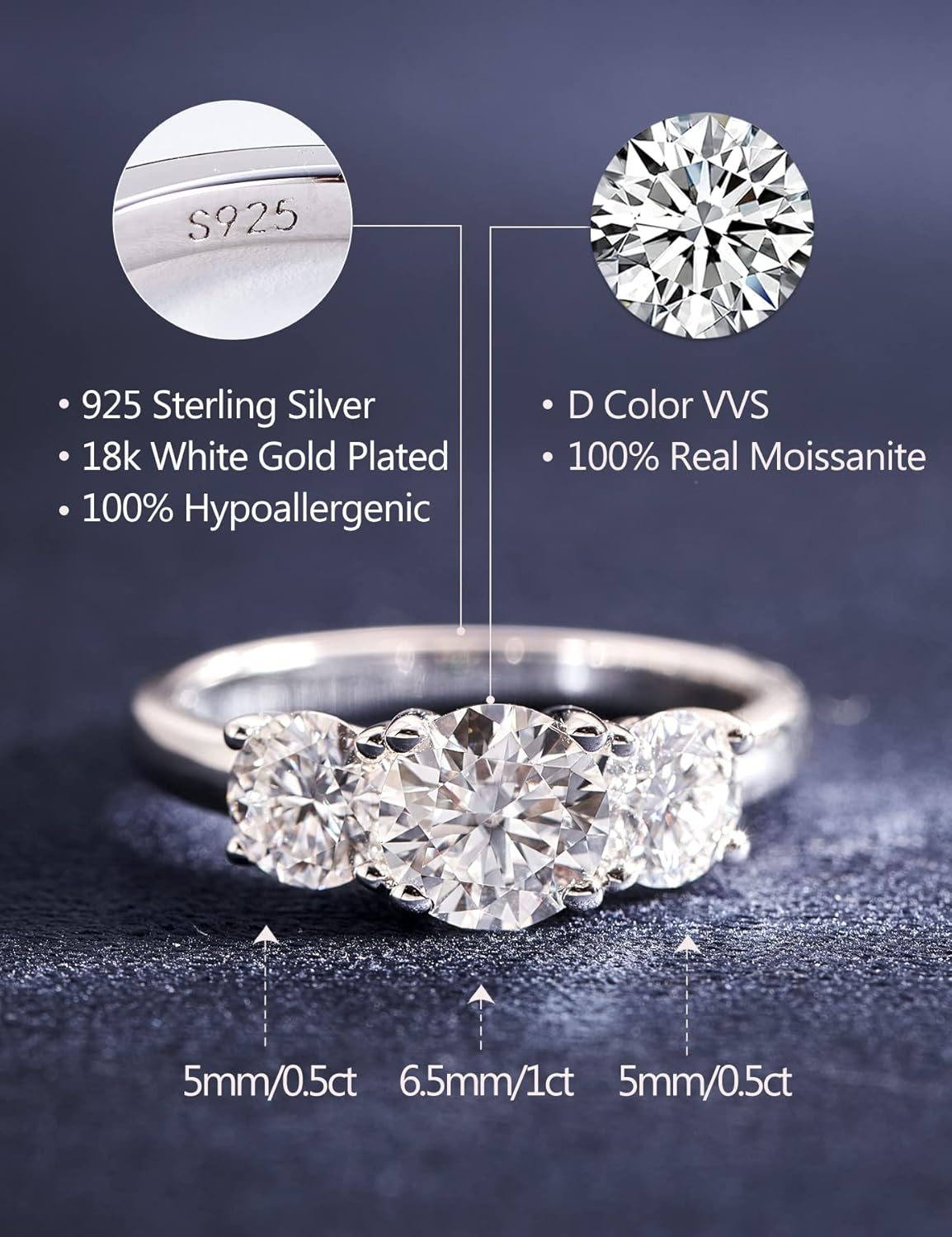 Moissanite Eternity Ring for Women