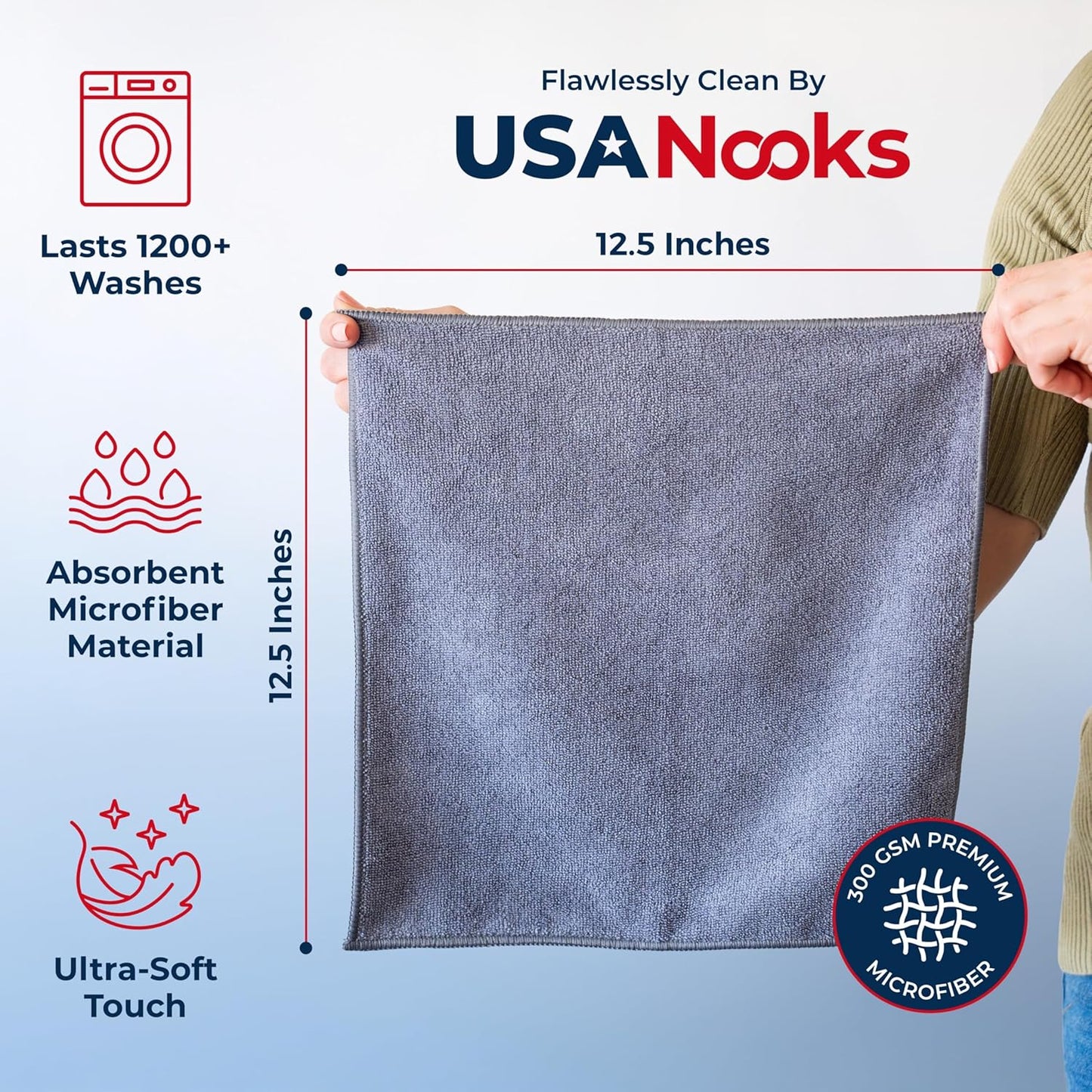 Microfiber Cleaning Cloth 12 Pack Ultra Absorbent