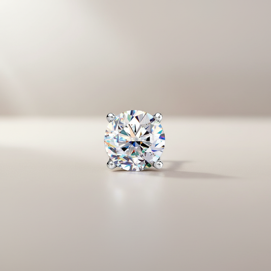 Round Solitaire Stud Earring - Aesthetic Background